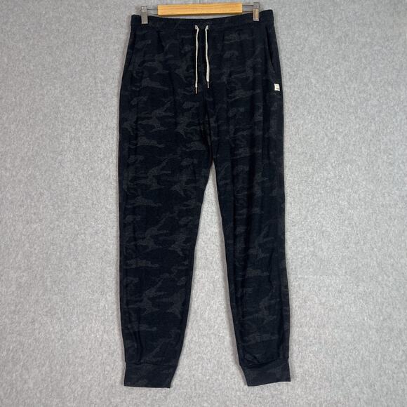 Vuori Pants - Vuori Medium Long Black Camo Performance Jogger Pockets Drawstring 4 Way Stretch